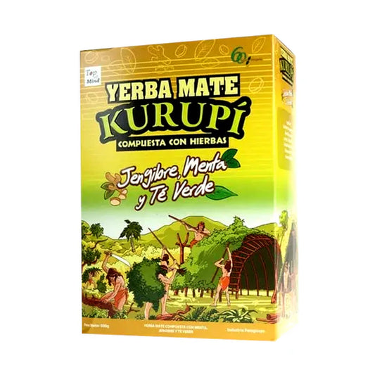 Yerba Mate Kurupi jengibre Menta y te Verde
